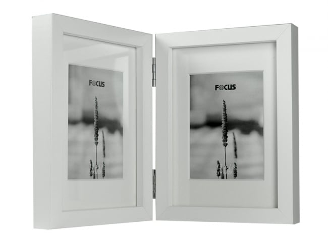 Focus Vivaldi 2-kuvan saranakehys 15x20 cm, valkoinen