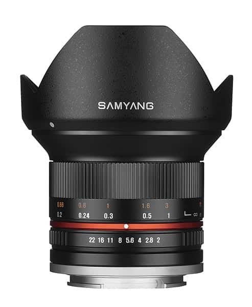 Samyang 12mm F2,0 (APS-C), Fuji X, musta