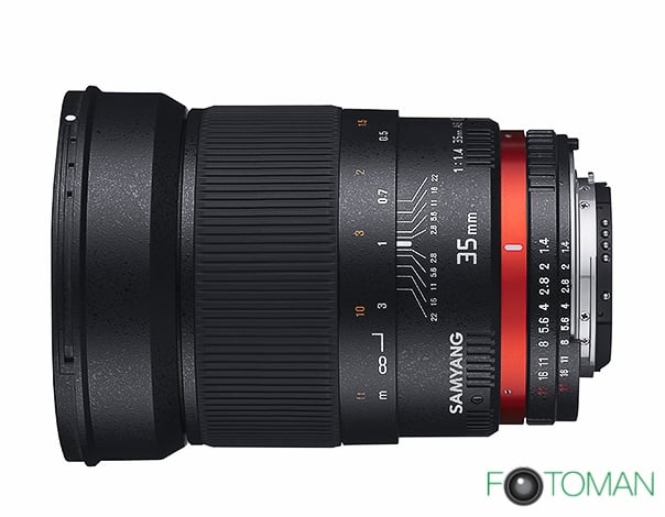 Samyang 35 mm f1.4 full-frame, Nikon