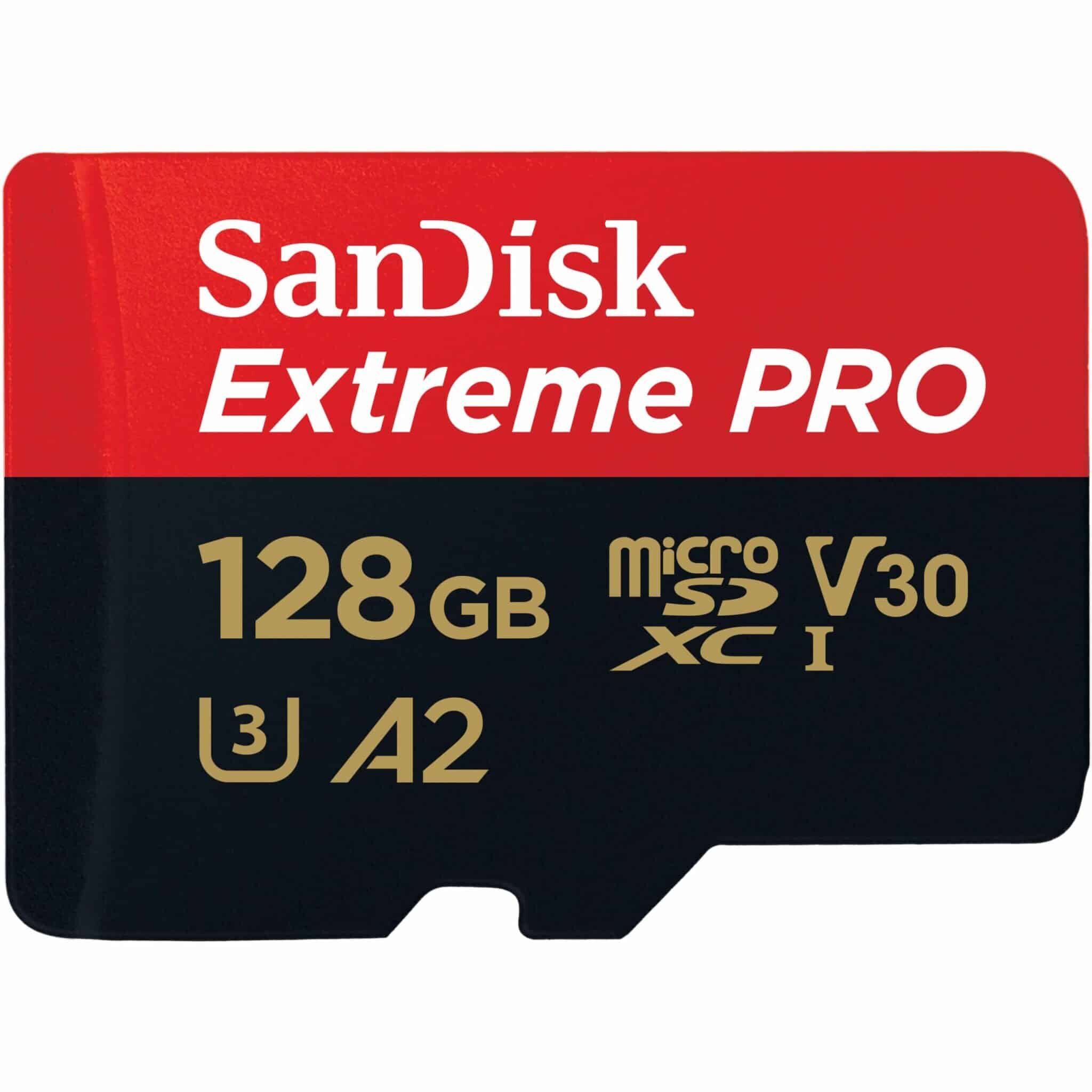 Sandisk Extreme Pro microSDXC 128GB -muistikortti + SD Adapteri