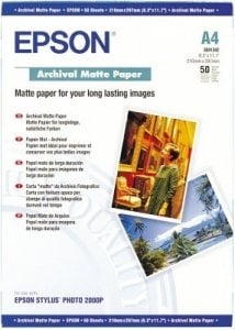 Epson archival matte paper A4, 50 lehteä
