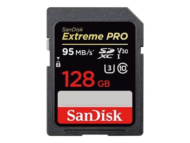 Sandisk Extreme Pro SDXC 128GB - 95MB/s V30 UHS-I U3, muistikortti