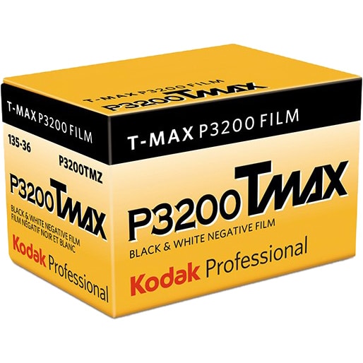 Kodak Tmax P3200 mustavalkofilmi