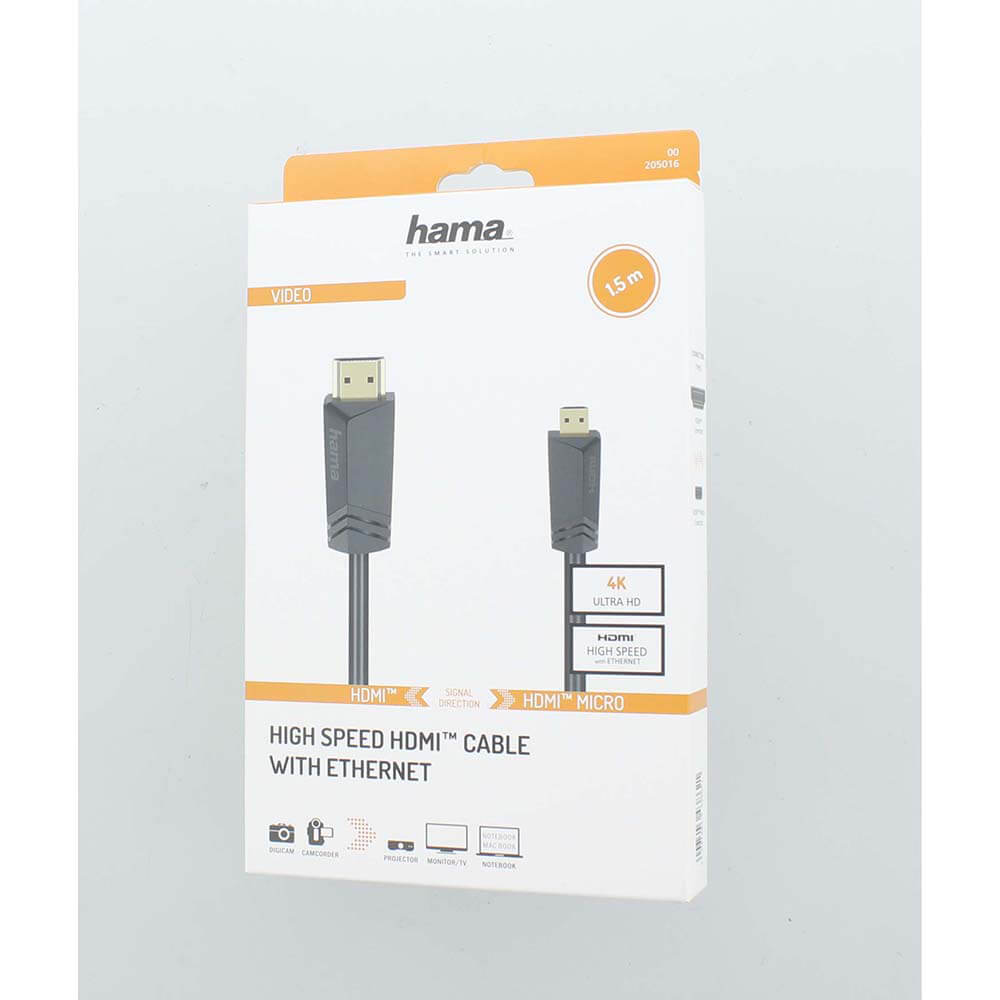 HAMA Cable HDMI High Speed Type A-D 4K 18 Gbit/s 1.5m Black