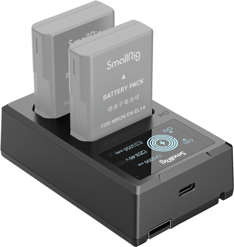 Smallrig 4082 EN-EL14 Kahden Akun USB-Laturi