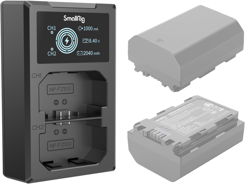 Smallrig 4087 NP-FZ100 Kahden Akun USB-Laturi